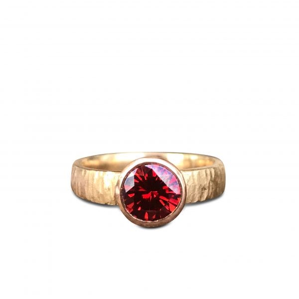 Debra Fallowfield |  Red Moissanite textrued .| McAtamney Gallery and Design Store | Geraldine NZ